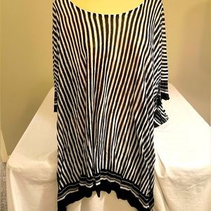 Tommy Bahama Black & White Striped Poncho